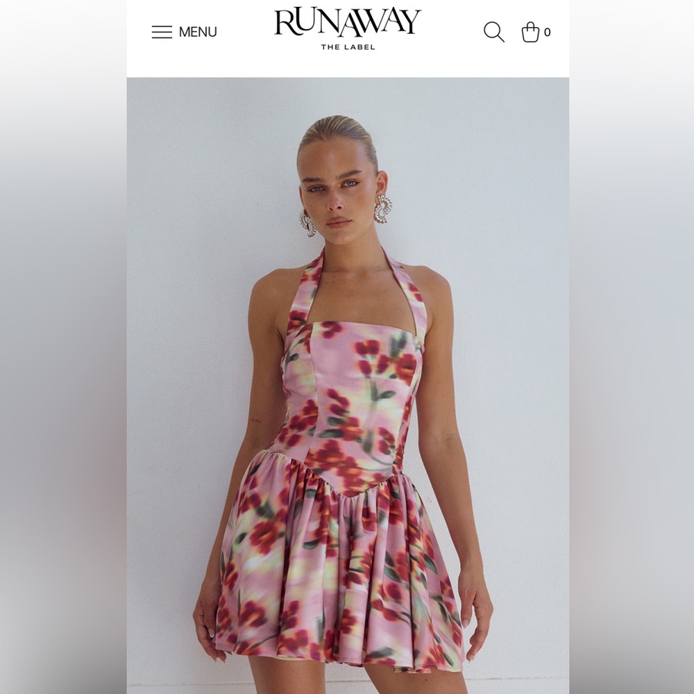 Runaway the Label Floral Winslow Mini Dress XS